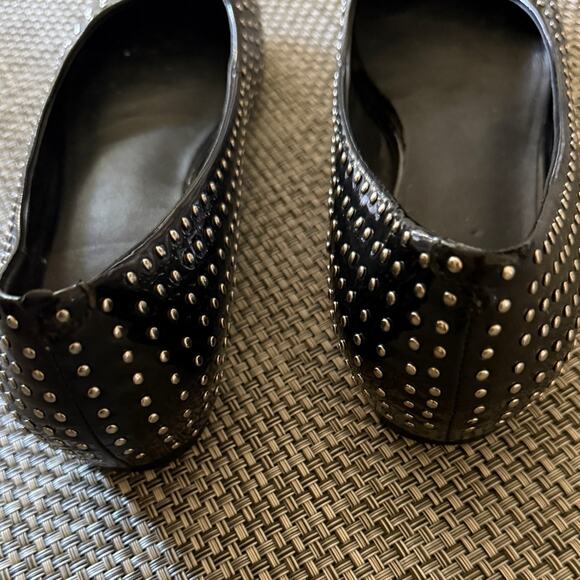 POUR LE VICTOIRE Genuine leather studded ballet flats 9.5 black whimsigoth - Picture 4 of 6